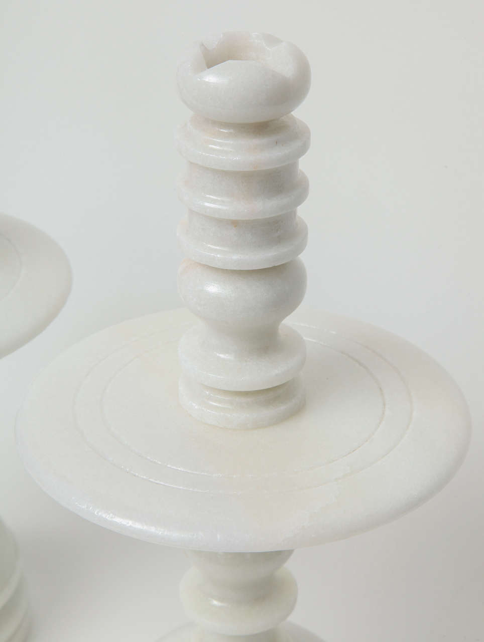 White Stone Candlestick In Excellent Condition In New York, NY