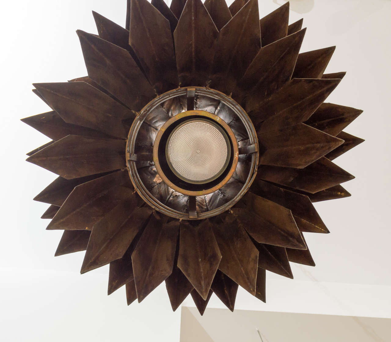 Brutalist Gilt Metal Pendant 1