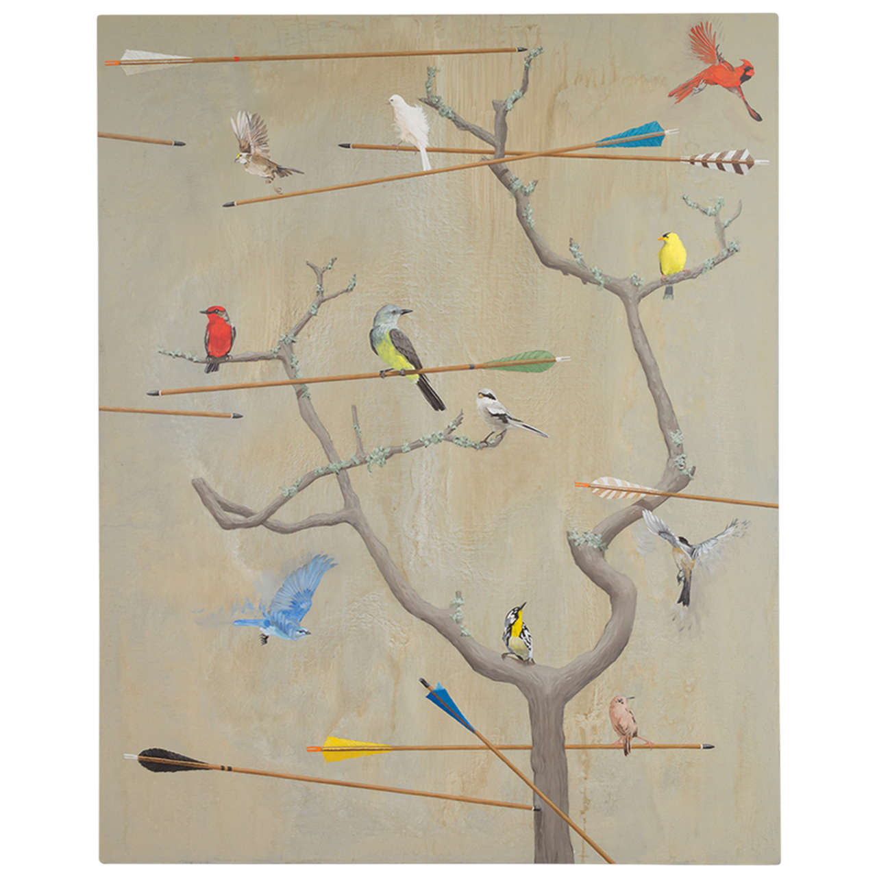 Huge Original Painting "Birds Of A Feather" Bill Samios