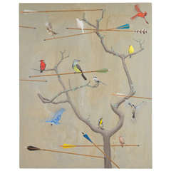 Huge Original Painting "Birds Of A Feather" Bill Samios