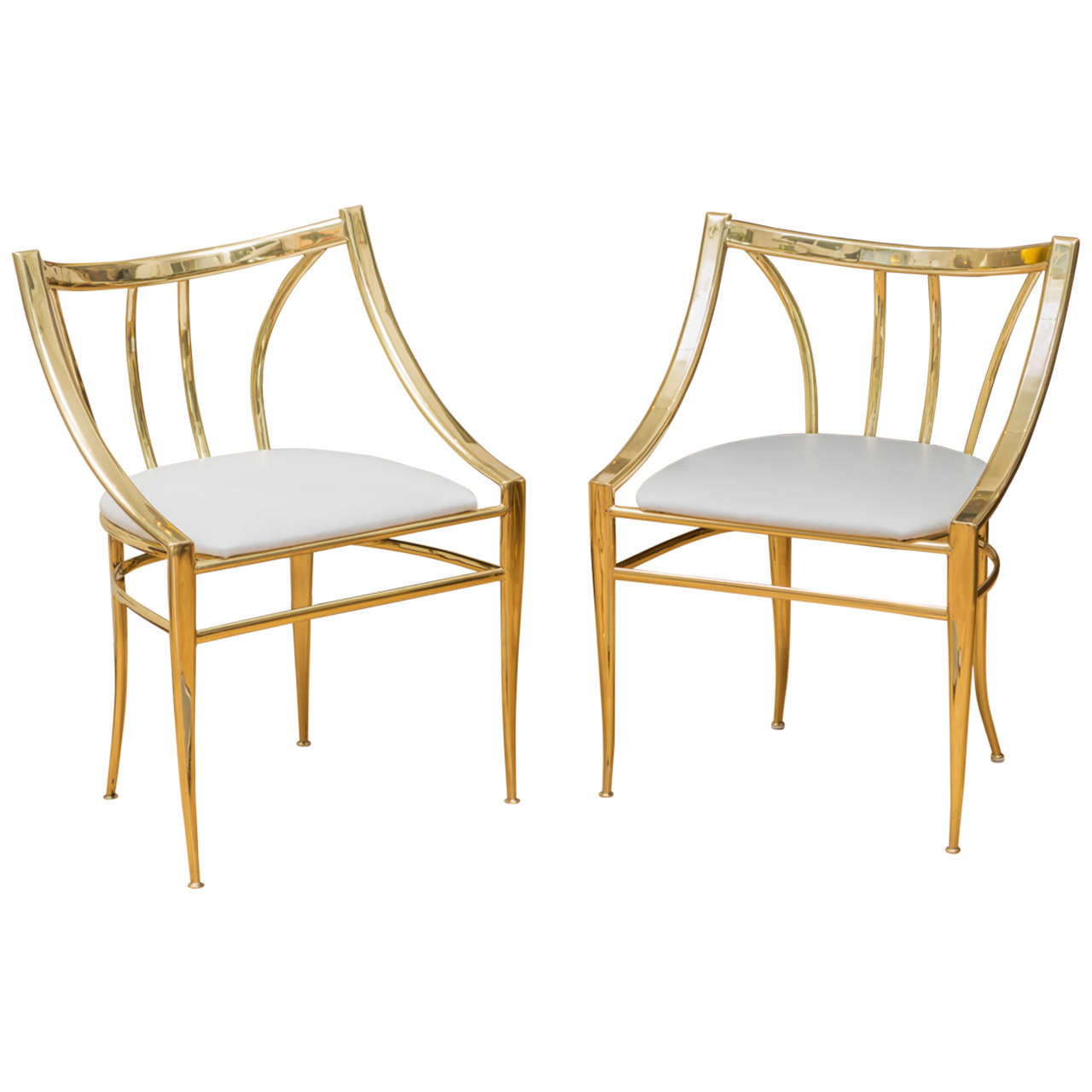 Italian Brass Chairs