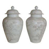 A PAIR OF QING DYNASTY COVERED JARS. CHINESE,  19th CENTURY