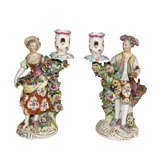 A PAIR OF FIGURAL CANDLESTICKS. PROBABLY DERBY, CIRCA 1780