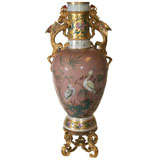 Aesthetic Movement Painted Porcelain and Enameled Vase