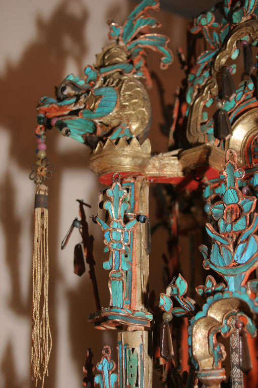 Unprecedented Chinese Kingfisher Chandelier Lantern 3