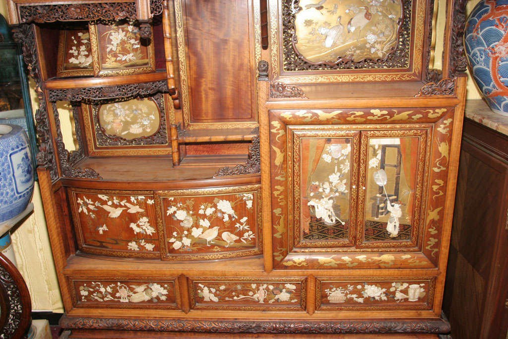 19th Century Japanese Gold Lacquered Display Cabinet