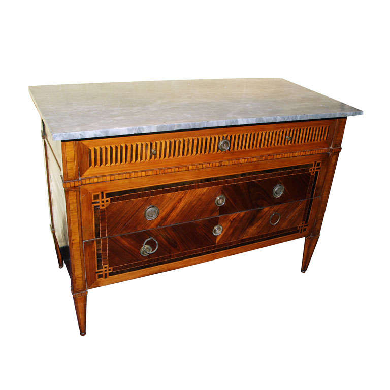 Chic Italian Parquetry Commode, circa 1790