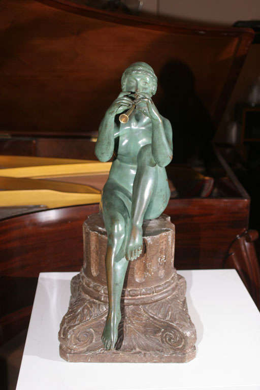 Art Déco-Bronze-Skulptur von Maurice Guiraud Riviere (Art déco) im Angebot