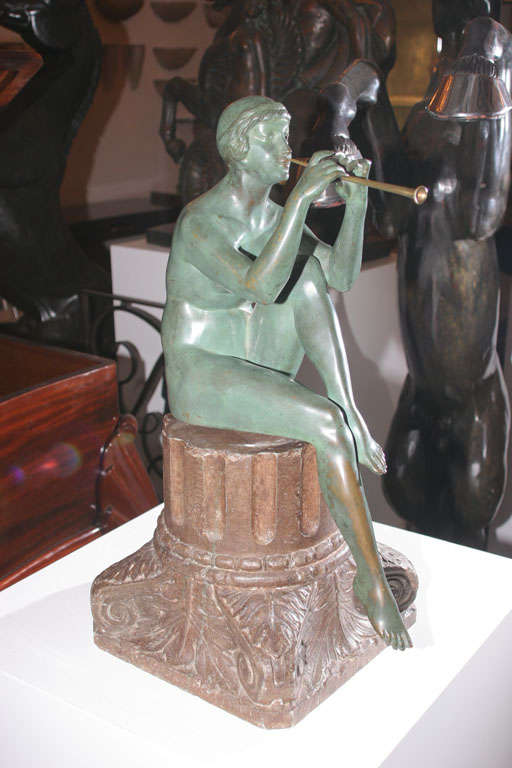 Art Déco-Bronze-Skulptur von Maurice Guiraud Riviere (Französisch) im Angebot