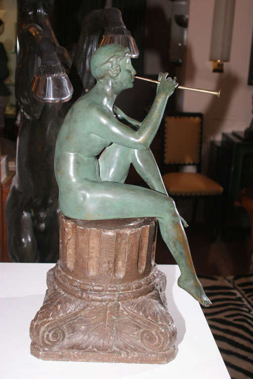 20ième siècle Sculpture en bronze Art déco de Maurice Guiraud Riviere en vente