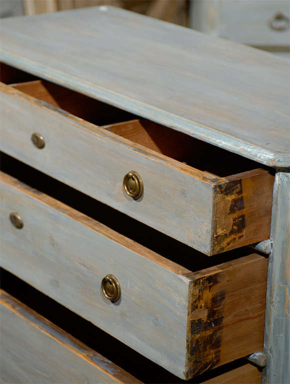 A Swedish Four-Drawer Painted Wood Chest of Gustavian Style. 4