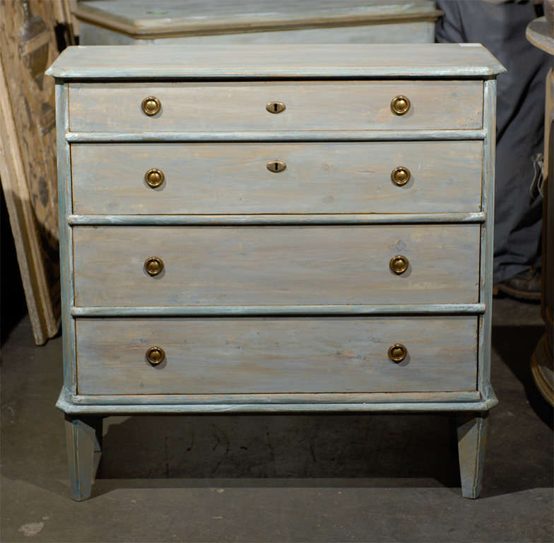 A Swedish Four-Drawer Painted Wood Chest of Gustavian Style. 5