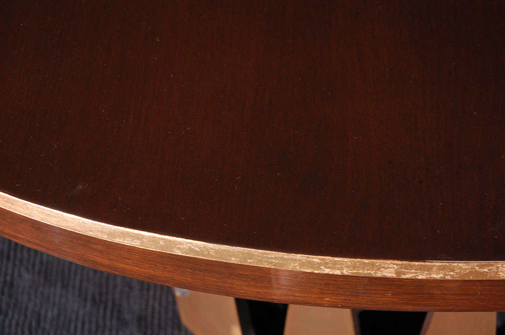 Rosewood and Gold Leaf Oval Dining Table by Harvey Probber 1