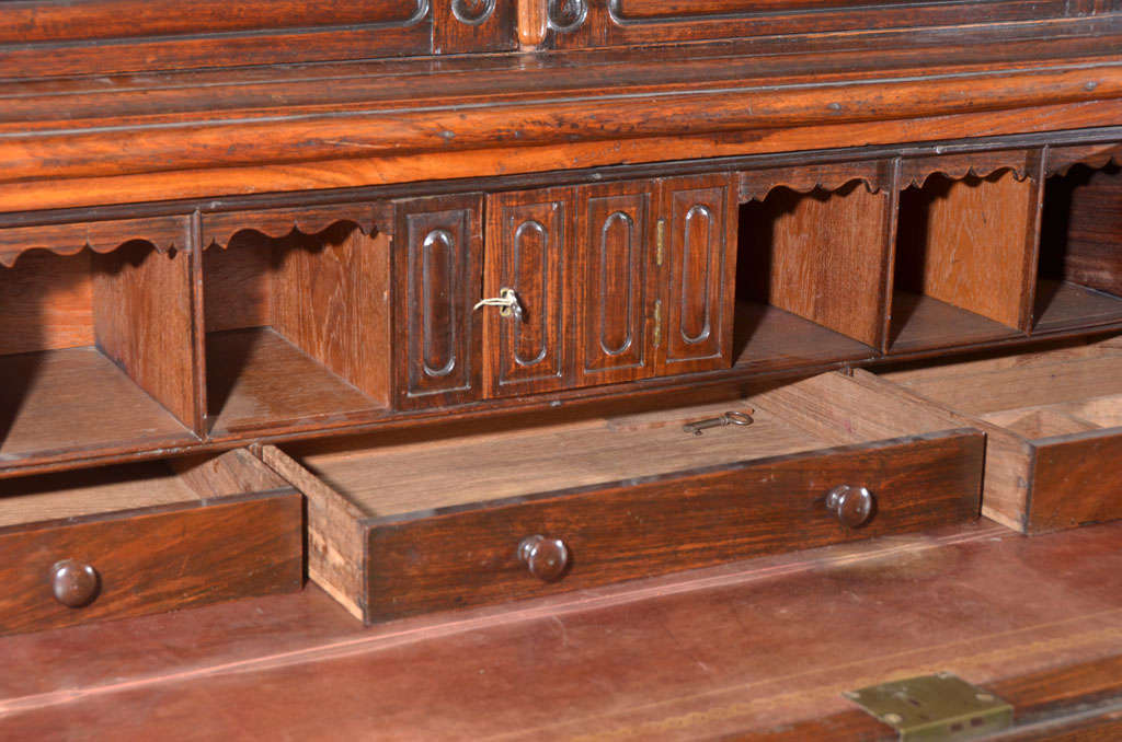 19th Century Anglo Indian Rosewood Campaign Secretary Bookcase For Sale