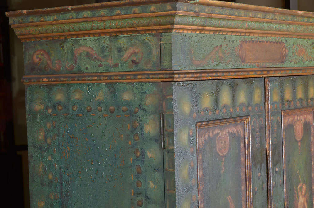 Classical Style Painted Antique Cabinet by Nellie Alderson Wilde 4