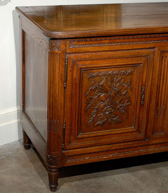 19th Century French Buffet With Carved Music Motif