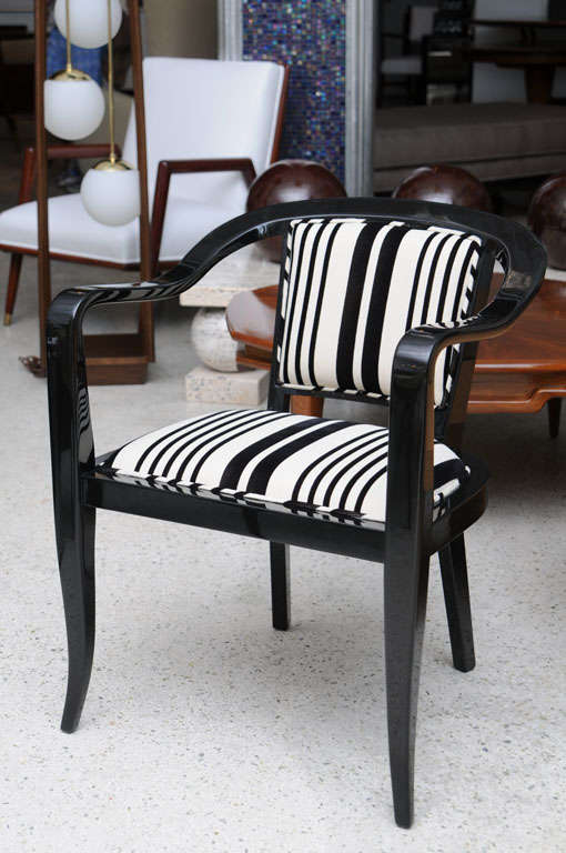 Mid-Century Modern Set of Ten Ebonized Armchairs in the Style of Ed Wormley for Dunbar For Sale