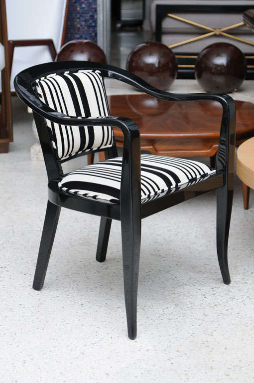 Set of Ten Ebonized Armchairs in the Style of Ed Wormley for Dunbar In Excellent Condition For Sale In Hollywood, FL