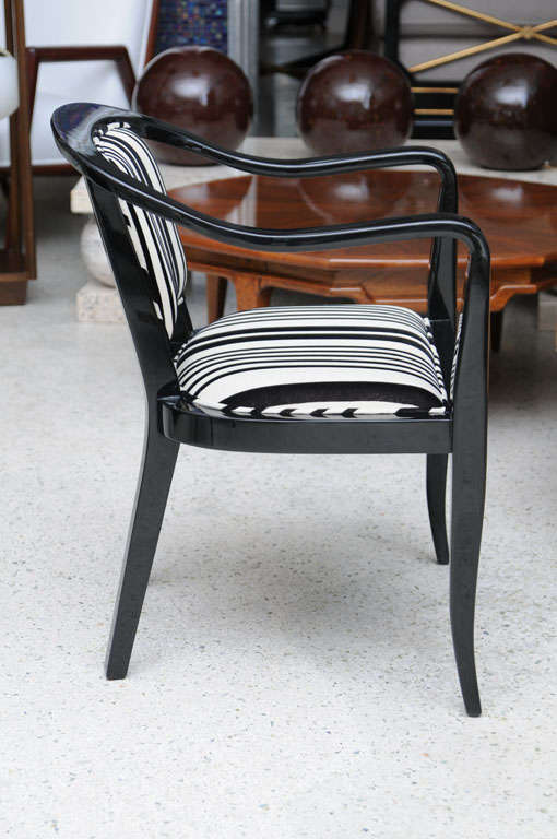 Mid-20th Century Set of Ten Ebonized Armchairs in the Style of Ed Wormley for Dunbar For Sale