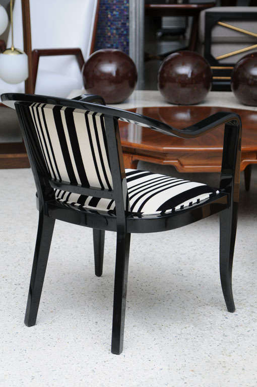 Upholstery Set of Ten Ebonized Armchairs in the Style of Ed Wormley for Dunbar For Sale