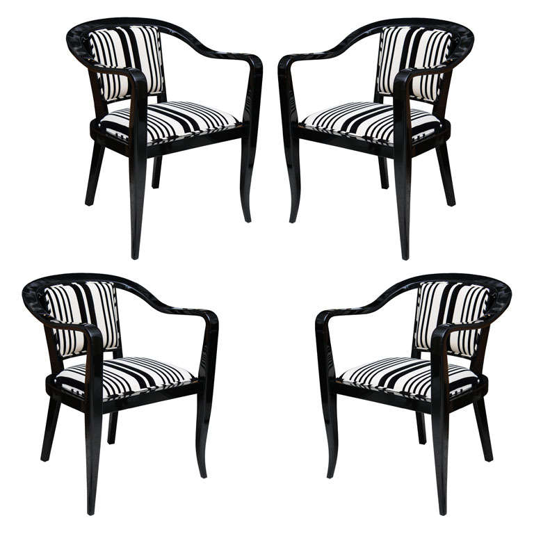 Set of Ten Ebonized Armchairs in the Style of Ed Wormley for Dunbar For Sale