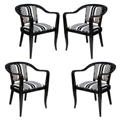 Set of Ten Ebonized Armchairs in the Style of Ed Wormley for Dunbar