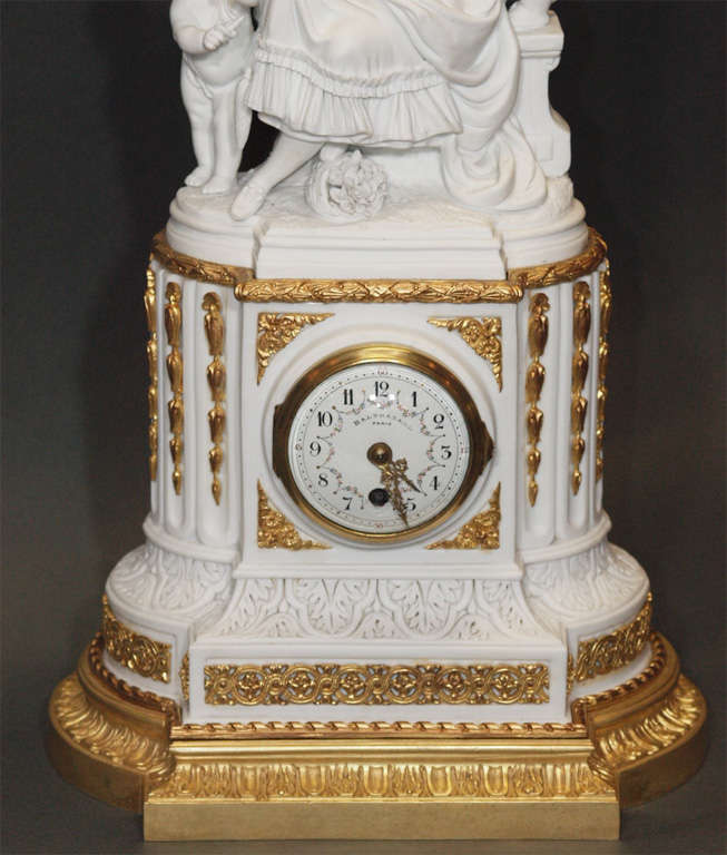 Antique French Sevres Bisque Clock 1