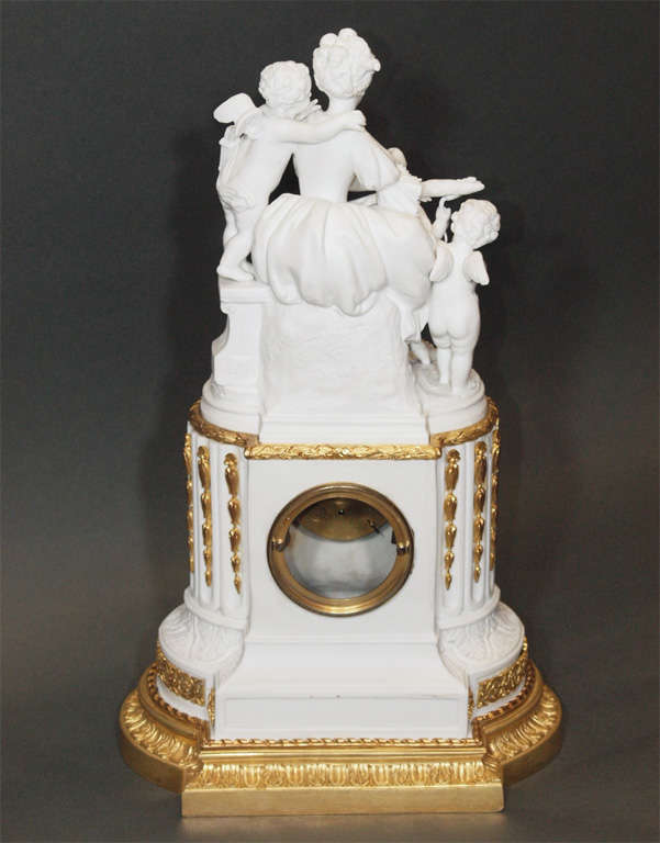 Antique French Sevres Bisque Clock 6