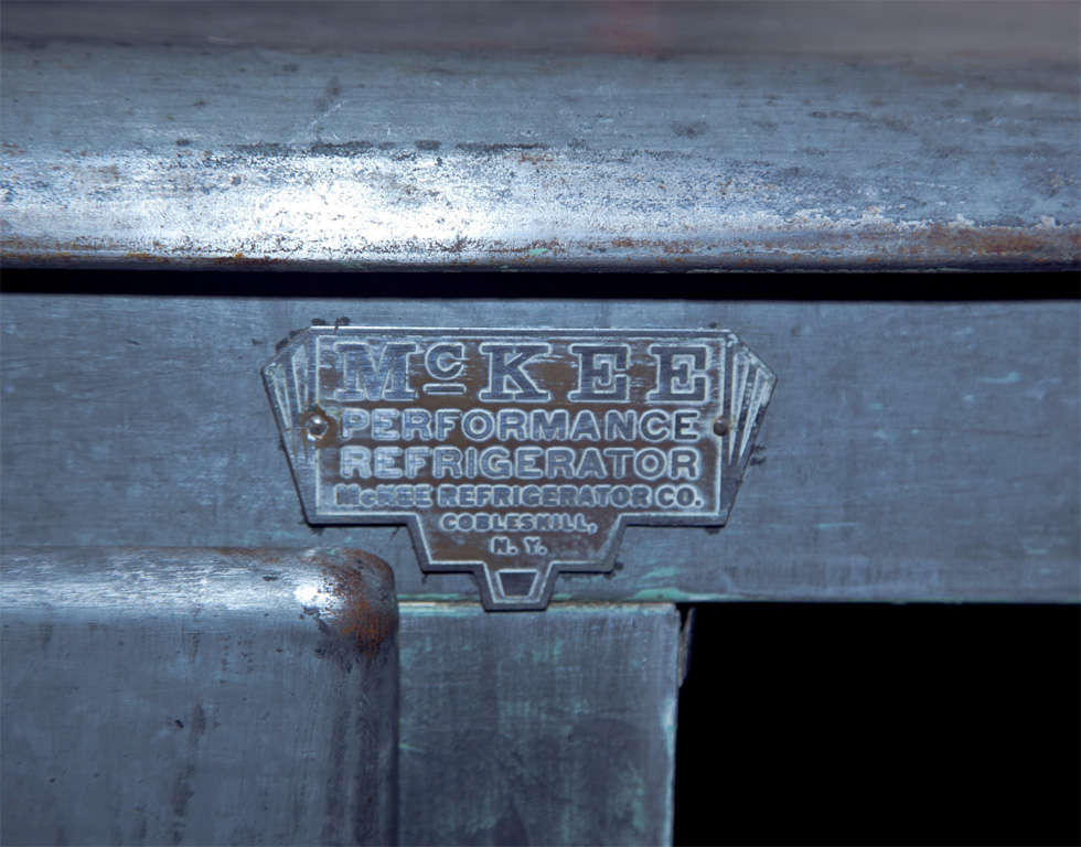 American Industrial metal clad ice box, c. 1920-30