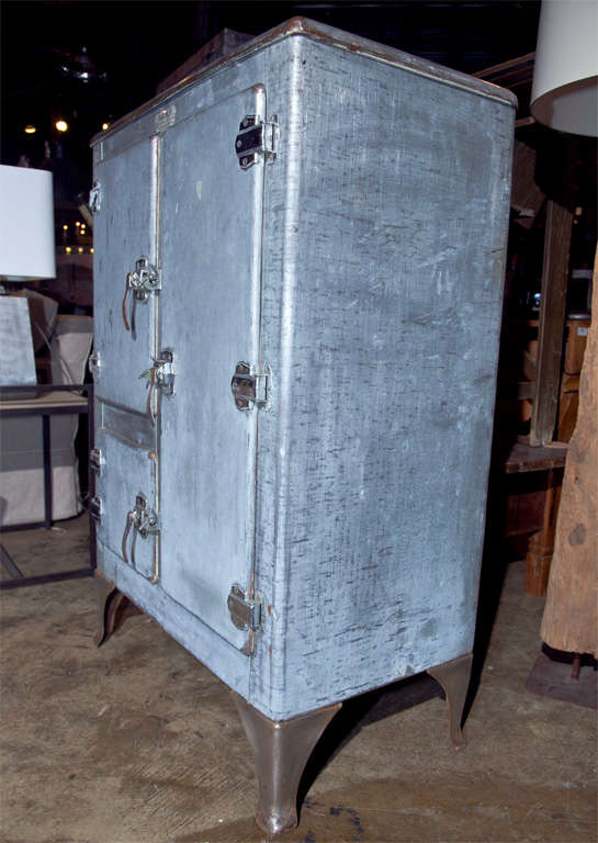 Industrial metal clad ice box, c. 192030 at 1stDibs 1920 ice box