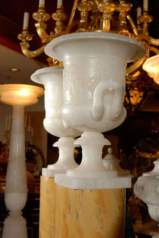 Pair of Pedestals with Urns For Sale 1