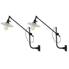 Vintage OC White Industrial Wall-Mount Swing-Arm Lamp 6