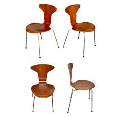 Set of four " 3105" chairs by Arne Jacobsen