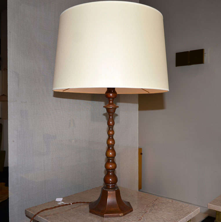 Elegant Brown Patinated Bronze Lamp Attributed to Just Andersen