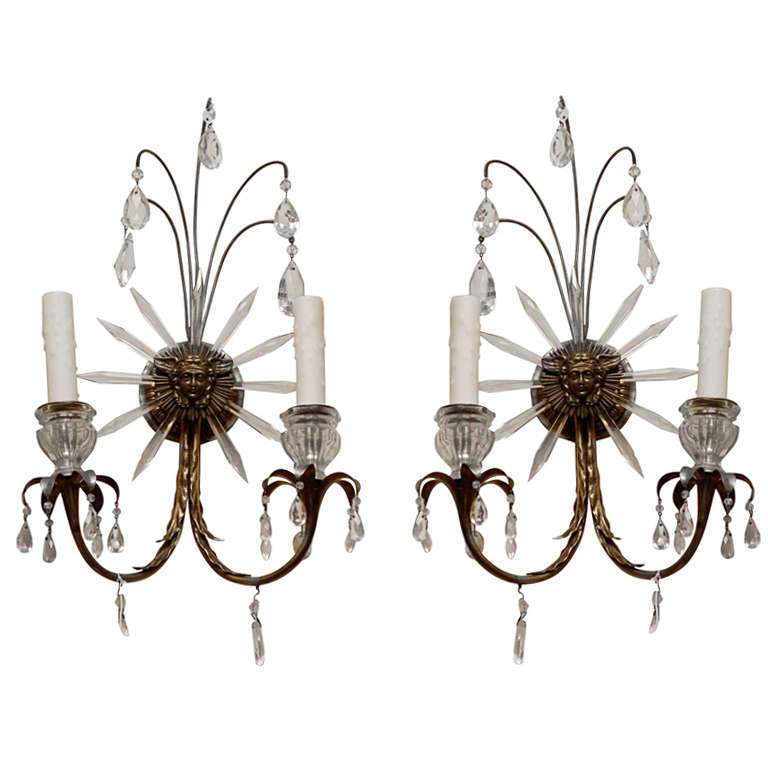 20thC Gilt Sconces by Caldwell For Sale