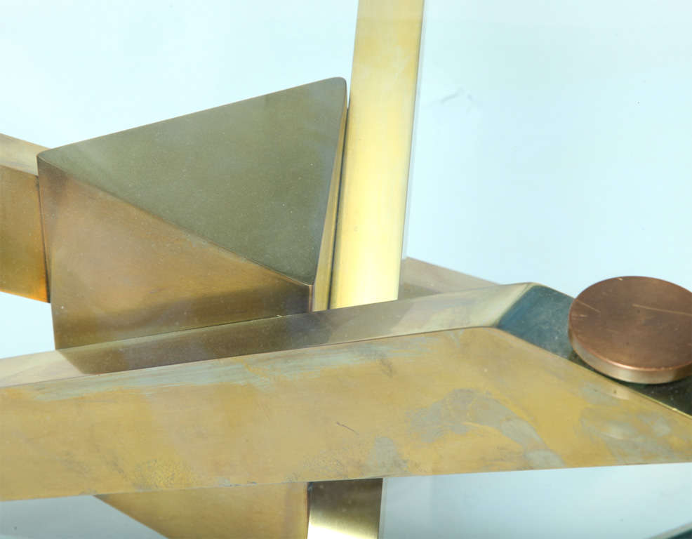 A 1950's Architectural brass and glass Table 2