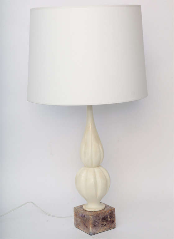 A Pair of Modernist 1950's Italian Marble Table Lamps