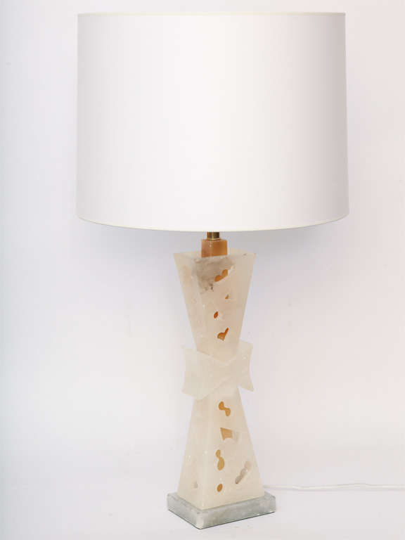 Mid-Century Modern Table Lamps Pair Mid Century Modern Sculptural Alabaster Italy 1950's