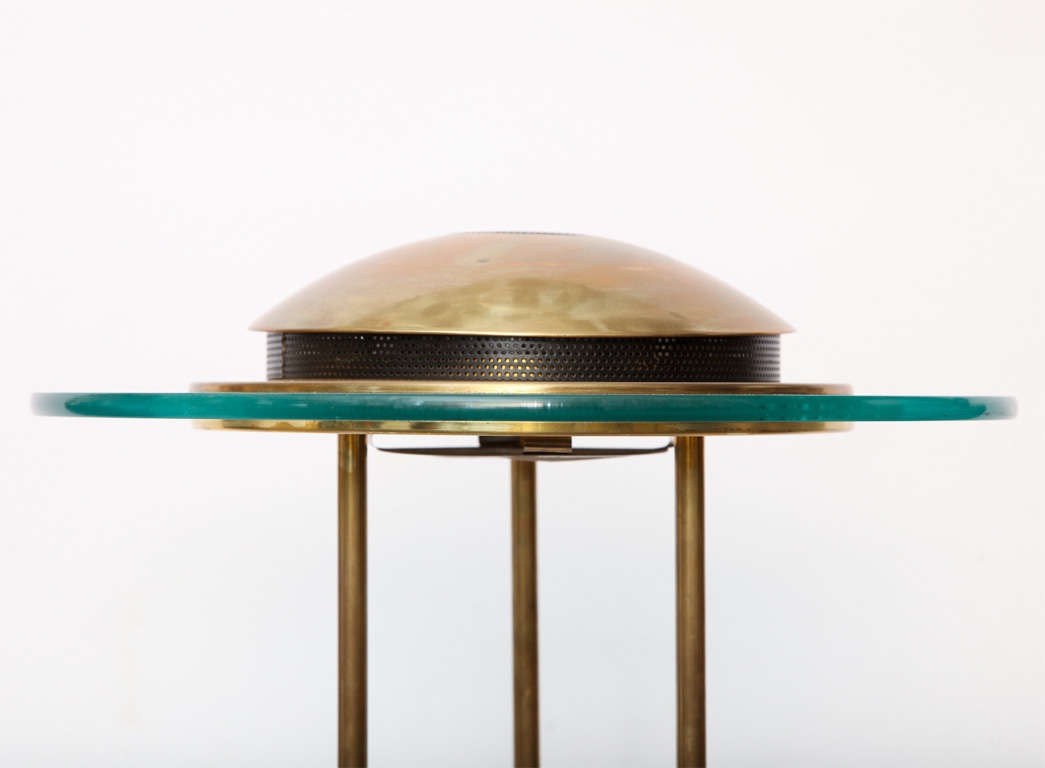 Kovacs Table Lamps Mid Century Modern brass and glass 1980's im Zustand „Gut“ in New York, NY