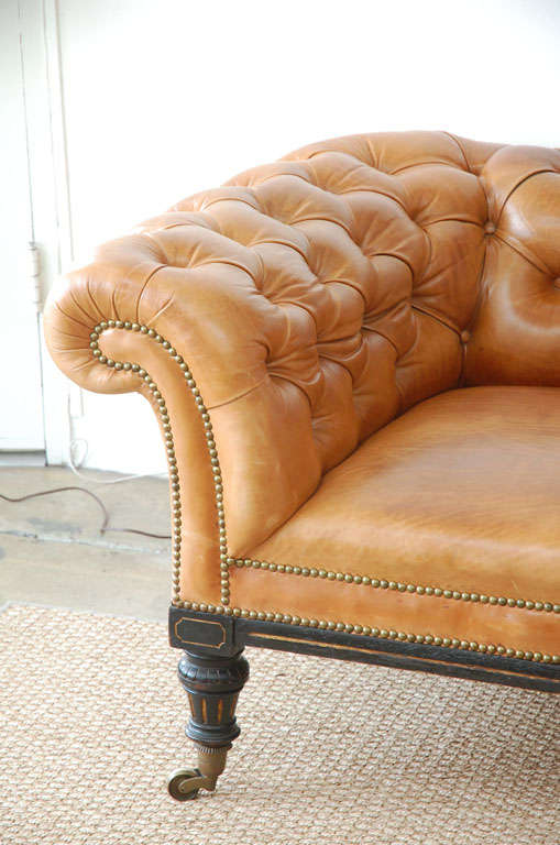 Wood Vintage Chesterfield Sofa