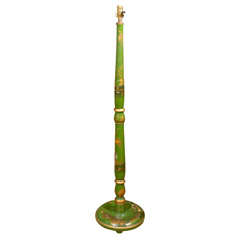 Antique Apple Green Chinoiserie Floor Lamp