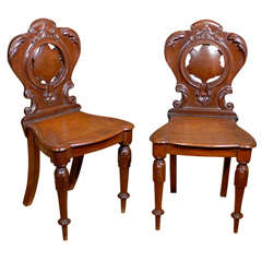 Pair of Mahogany Hall Chairs