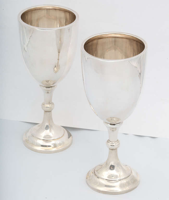 Pair of  Sterling Silver Goblets