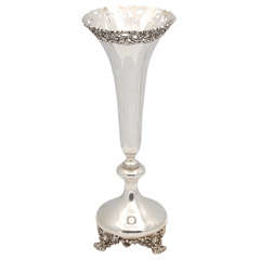 Art Nouveau Sterling Silver Footed Vase