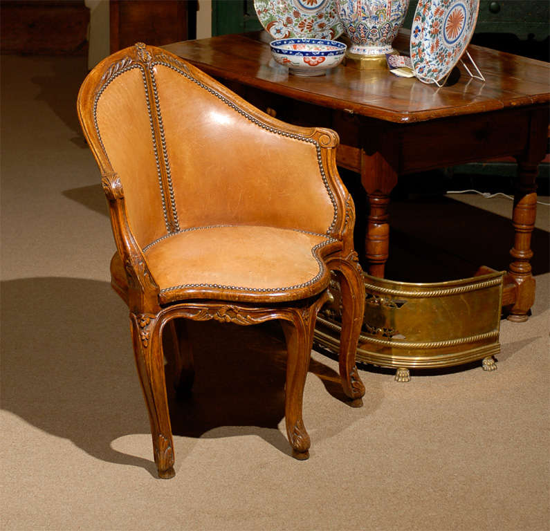 19th Century  Louis XV Style Fauteuil de Bureau