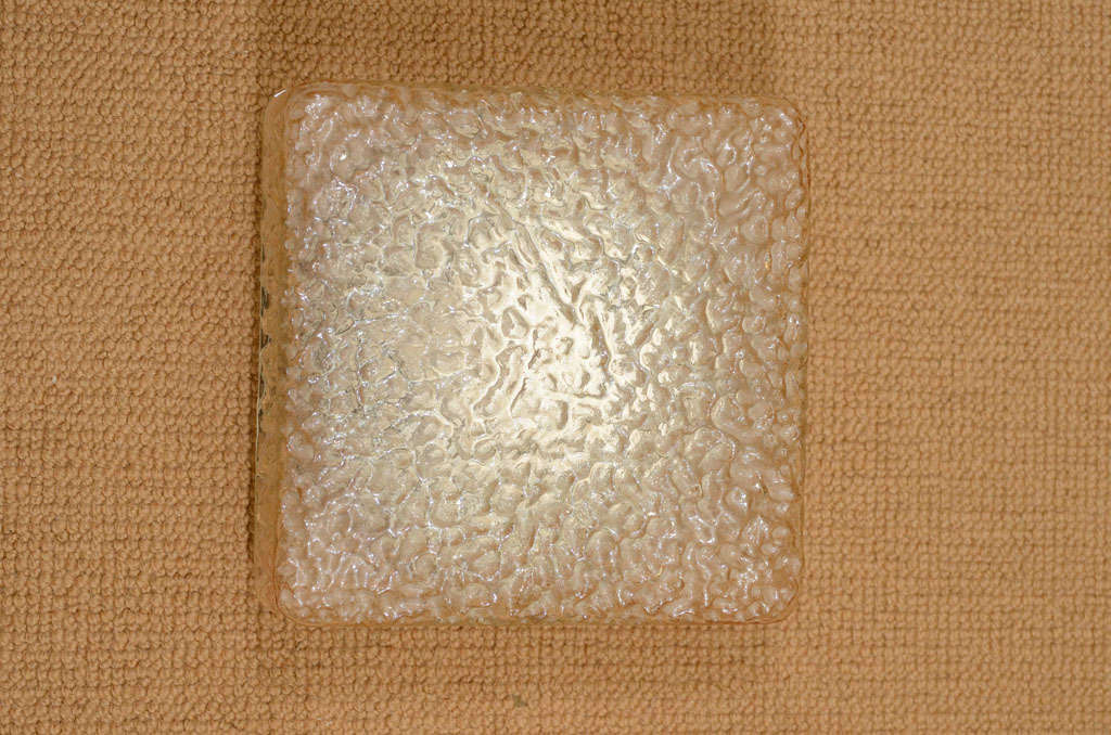 Square Limburg Amber Patterned Glass Ceiling Light