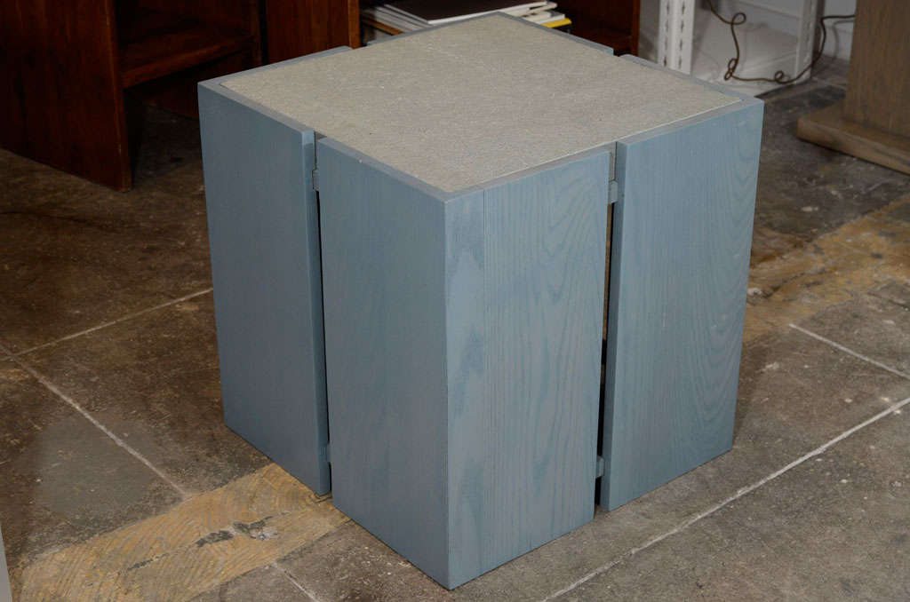 Oak Sidetable with Bluestone Top