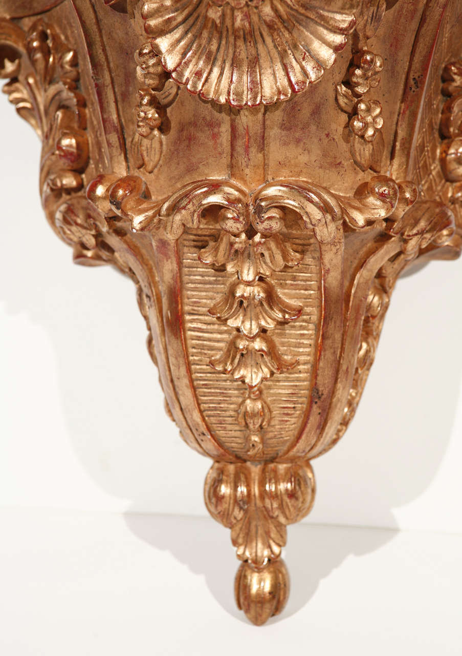 Wood Hand-Carved and Gilded Brackets