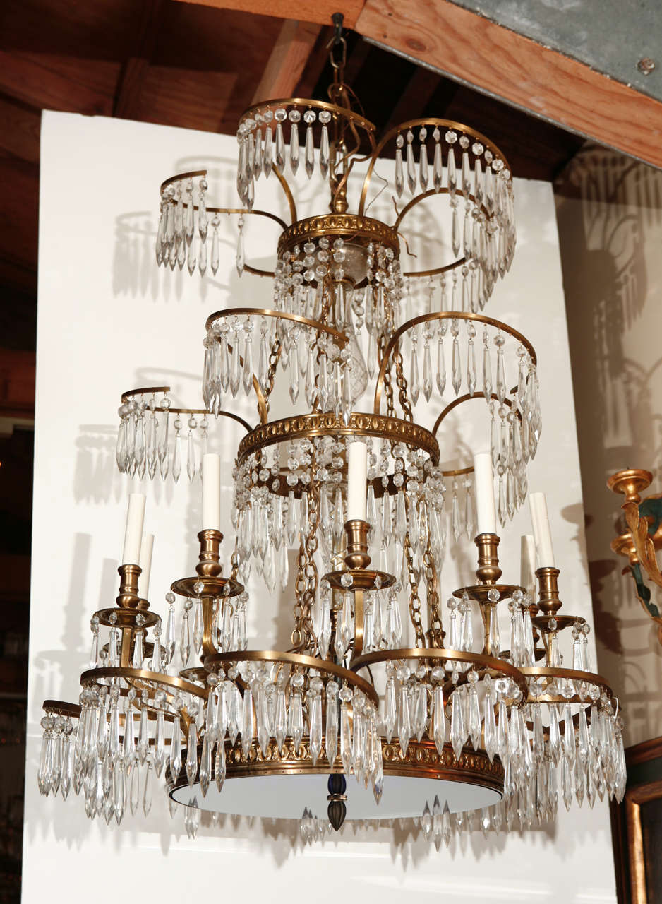 Neoclassical Dramatic, Cascading Russian Chandeliers, circa 1900 For Sale
