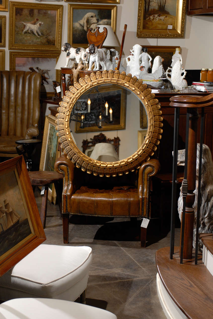 Round Giltwood Mirror